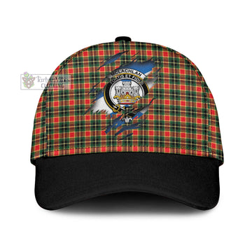 Tartan Vibes Clothing McLachlan Hunting Modern Tartan Classic Cap with Family Crest In Me Style