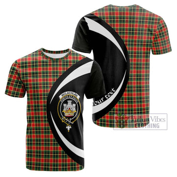 McLachlan Hunting Modern Tartan Cotton T-shirt with Family Crest Circle Style