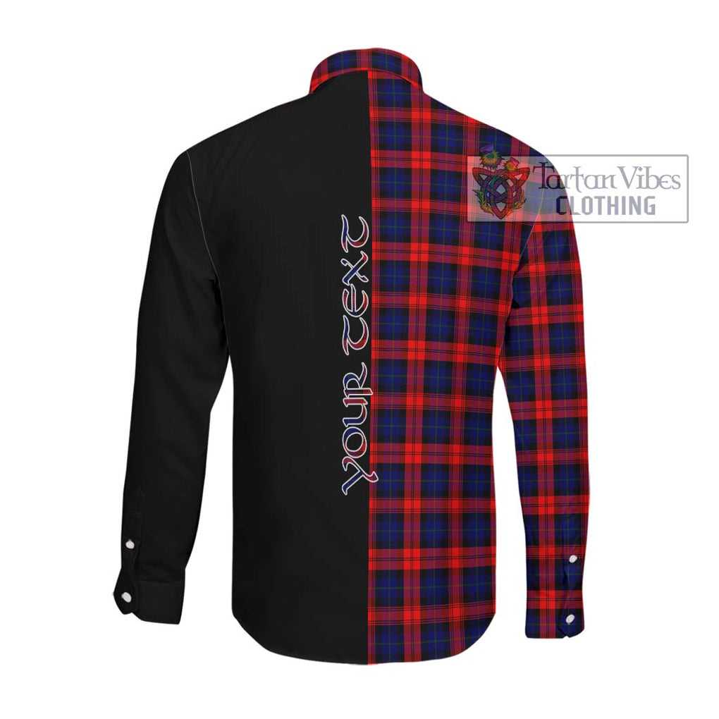 McLachlan Modern Tartan Long Sleeve Button Shirt with Family Crest and Half Of Me Style Men's Shirt - Tartanvibesclothing Shop