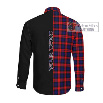 McLachlan Modern Tartan Long Sleeve Button Shirt with Family Crest and Half Of Me Style Men's Shirt - Tartanvibesclothing Shop