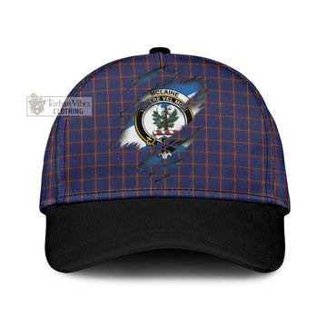 Tartan Vibes Clothing McLaine of Lochbuie Tartan Classic Cap with Family Crest In Me Style