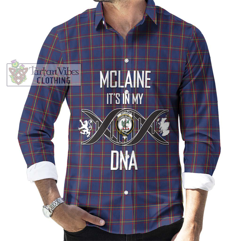 McLaine of Lochbuie Tartan Long Sleeve Button Shirt with Family Crest DNA In Me Style Men's Shirt S - Tartanvibesclothing Shop