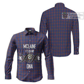McLaine of Lochbuie Tartan Long Sleeve Button Shirt with Family Crest DNA In Me Style Men's Shirt - Tartanvibesclothing Shop