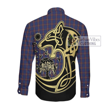 McLaine of Lochbuie Tartan Long Sleeve Button Shirt with Family Crest Celtic Wolf Style Men's Shirt - Tartan Vibes Clothing
