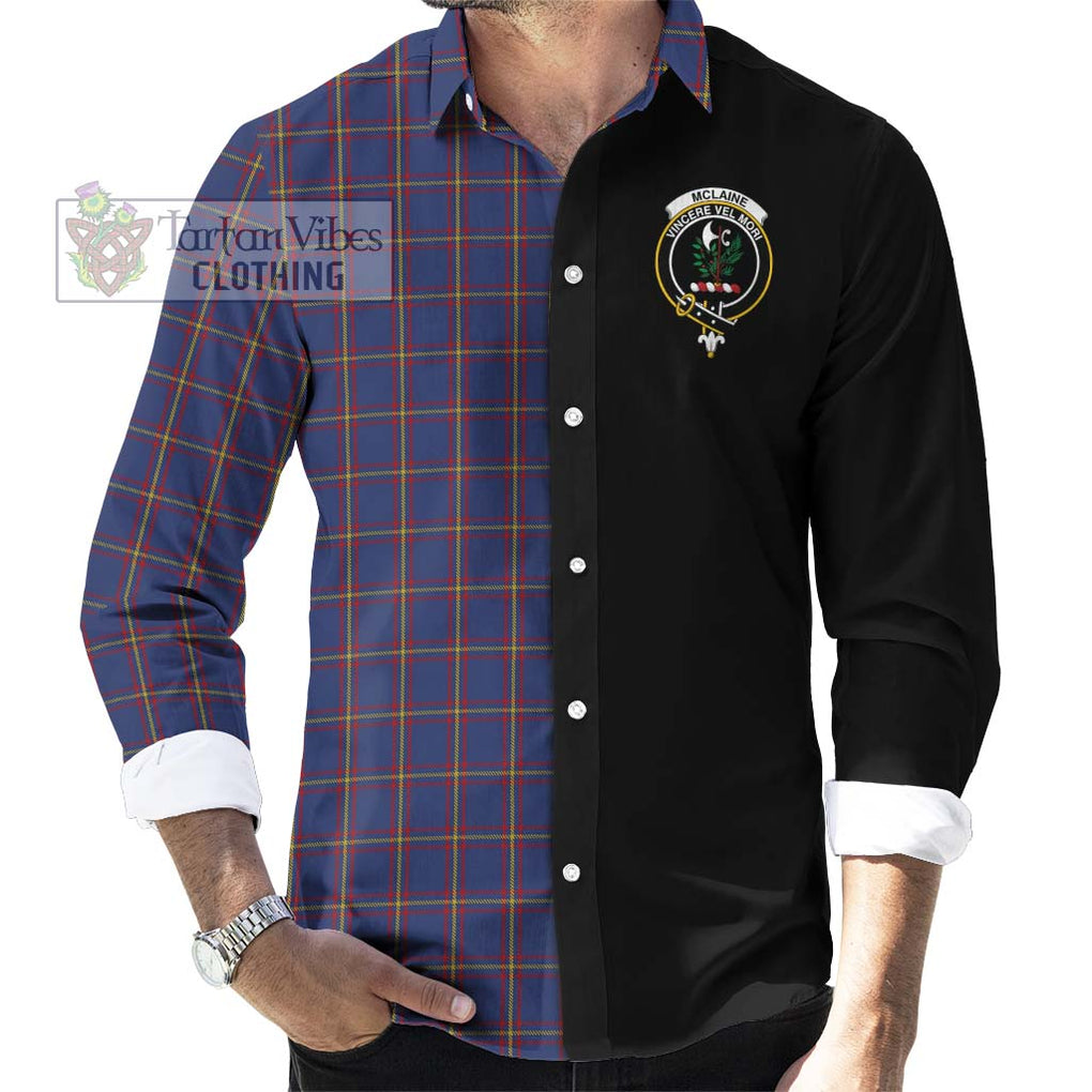 McLaine of Lochbuie Tartan Long Sleeve Button Shirt with Family Crest and Half Of Me Style - Tartanvibesclothing Shop