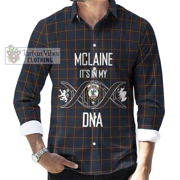 McLaine of Lochbuie Hunting Tartan Long Sleeve Button Shirt with Family Crest DNA In Me Style Men's Shirt S - Tartanvibesclothing Shop