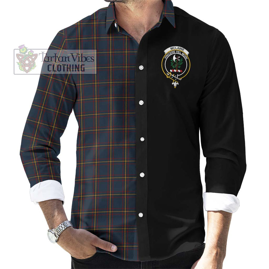 McLaine of Lochbuie Hunting Tartan Long Sleeve Button Shirt with Family Crest and Half Of Me Style - Tartanvibesclothing Shop