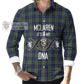 McLaren Tartan Long Sleeve Button Shirt with Family Crest DNA In Me Style Men's Shirt S - Tartanvibesclothing Shop