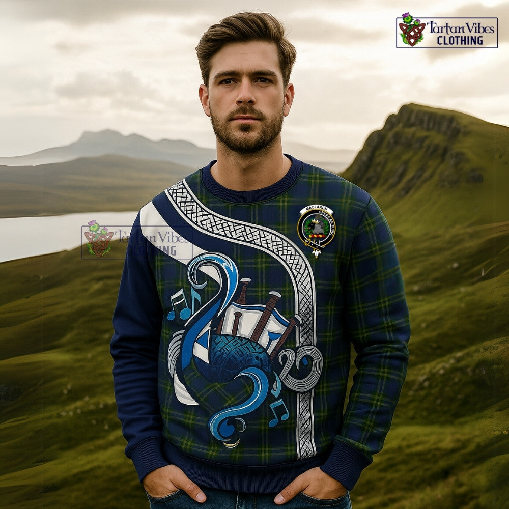 McLaren Modern Tartan Sweatshirt with Epic Bagpipe Style