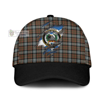 Tartan Vibes Clothing McLaren Weathered Tartan Classic Cap with Family Crest In Me Style