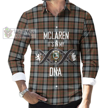 McLaren Weathered Tartan Long Sleeve Button Shirt with Family Crest DNA In Me Style Men's Shirt S - Tartanvibesclothing Shop