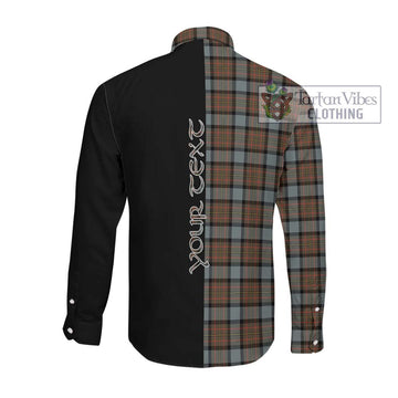 McLaren Weathered Tartan Long Sleeve Button Shirt with Family Crest and Half Of Me Style Men's Shirt - Tartanvibesclothing Shop