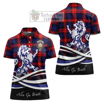 McLaughlin Tartan Women's Polo Shirt with Alba Gu Brath Regal Lion Emblem