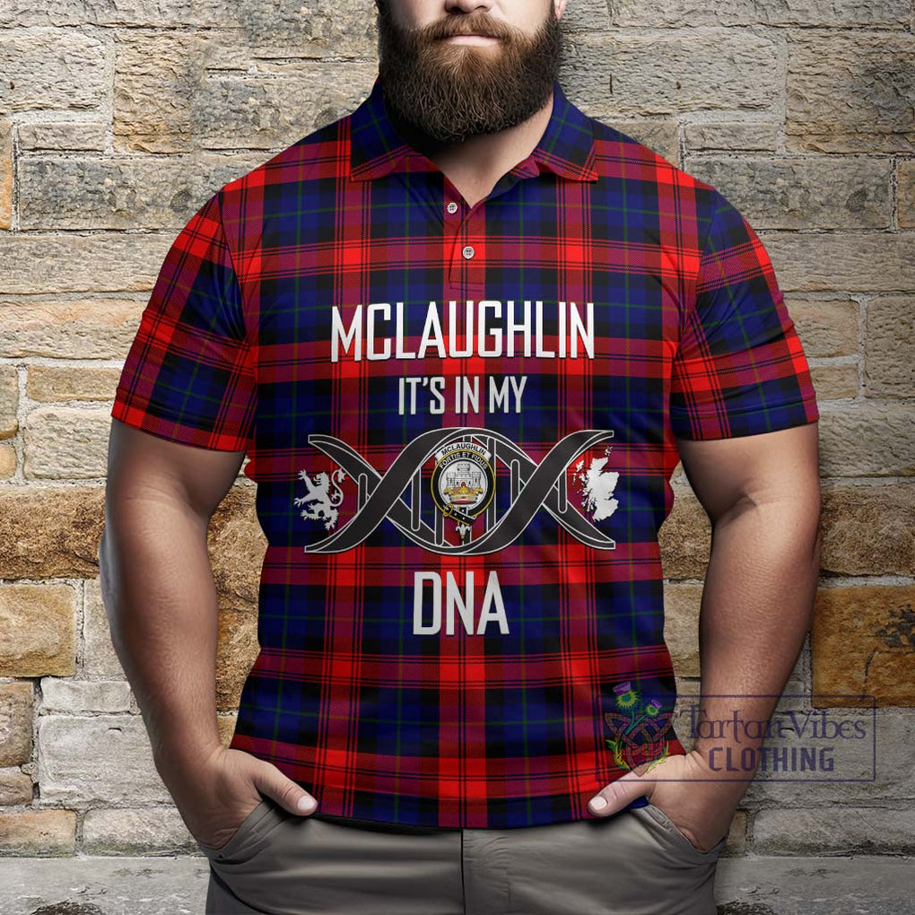 McLaughlin Tartan Polo Shirt with Family Crest DNA In Me Style Kid - Tartanvibesclothing Shop