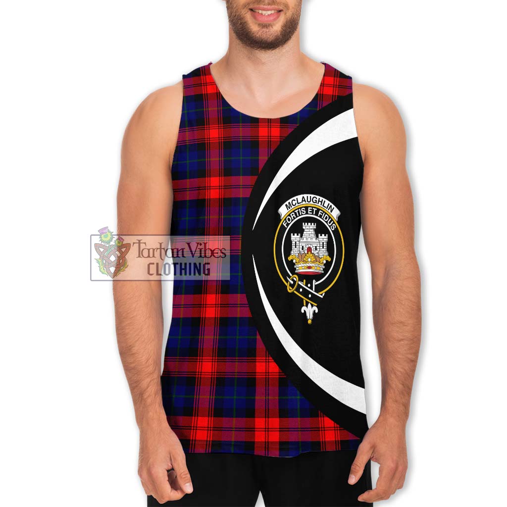 McLaughlin Tartan Men's Tank Top with Family Crest Circle Style Men - Tartan Vibes Clothing