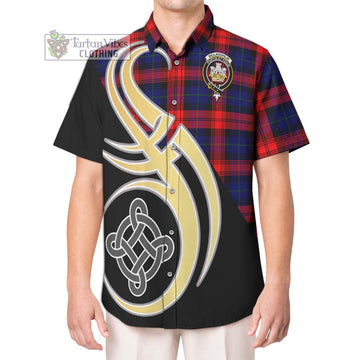 McLaughlin Tartan Hawaiian Shirt with Family Crest and Celtic Symbol Style