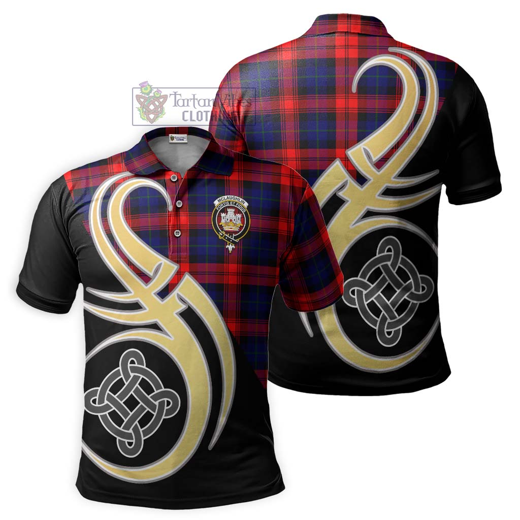 McLaughlin Tartan Polo Shirt with Family Crest and Celtic Symbol Style Kid - Tartan Vibes Clothing
