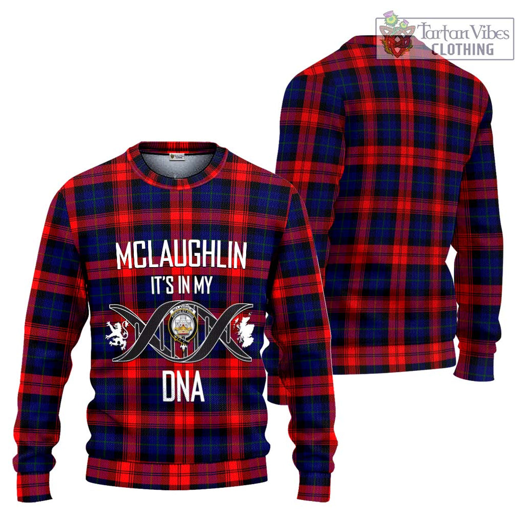 McLaughlin Tartan Knitted Sweater with Family Crest DNA In Me Style Unisex - Tartanvibesclothing Shop