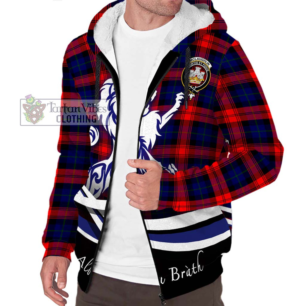 McLaughlin Tartan Sherpa Hoodie with Alba Gu Brath Regal Lion Emblem Unisex S - Tartanvibesclothing Shop