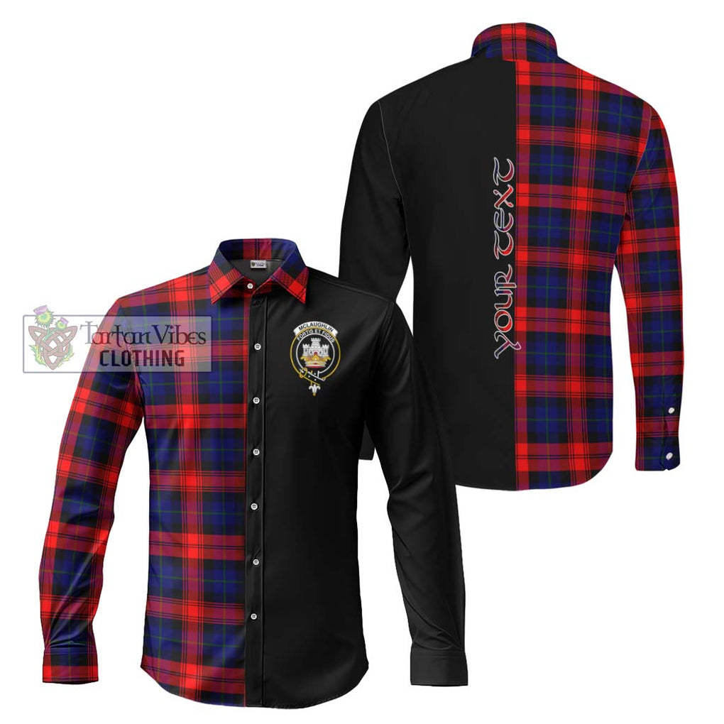McLaughlin Tartan Long Sleeve Button Shirt with Family Crest and Half Of Me Style Men's Shirt S - Tartanvibesclothing Shop