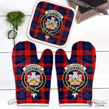 McLaughlin Tartan Combo Oven Mitt & Pot-Holder with Family Crest