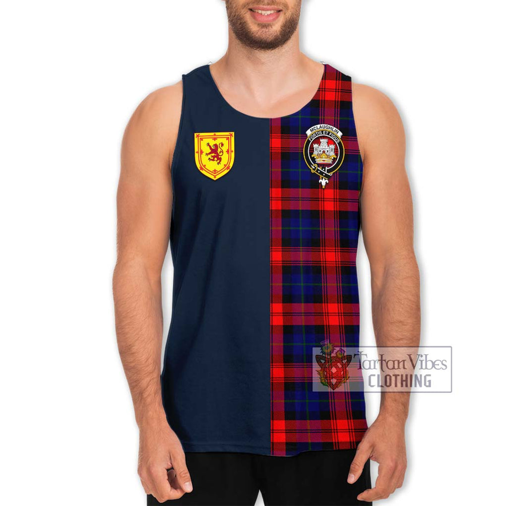 Tartan Vibes Clothing McLaughlin Tartan Men's Tank Top with Scottish Lion Royal Arm Half Style