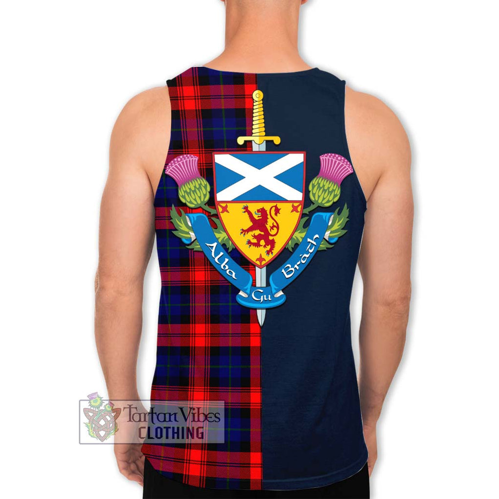 Tartan Vibes Clothing McLaughlin Tartan Men's Tank Top with Scottish Lion Royal Arm Half Style