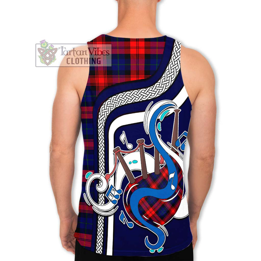 McLaughlin Tartan Men's Tank Top with Epic Bagpipe Style - Tartanvibesclothing Shop