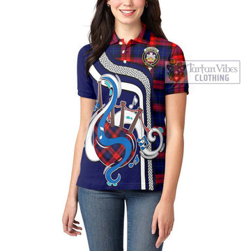 McLaughlin Tartan Women's Polo Shirt with Epic Bagpipe Style