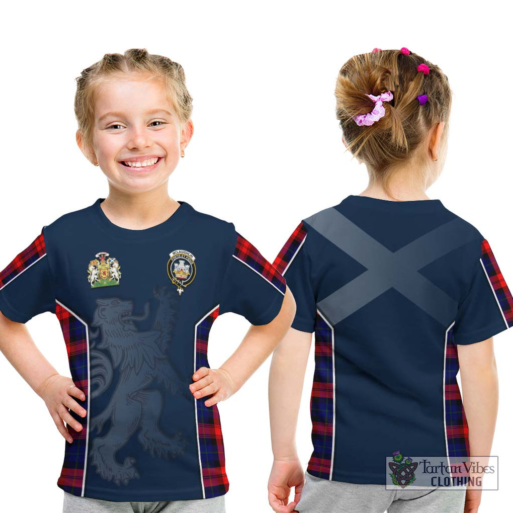 McLaughlin Tartan Kid T-Shirt with Family Crest and Lion Rampant Vibes Sport Style - Tartan Vibes Clothing