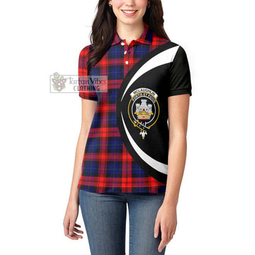 McLaughlin Tartan Women's Polo Shirt with Family Crest Circle Style
