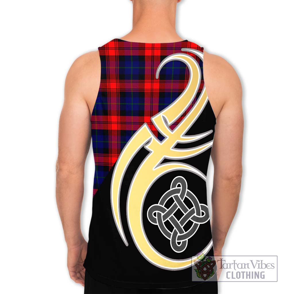 McLaughlin Tartan Men's Tank Top with Family Crest and Celtic Symbol Style - Tartan Vibes Clothing