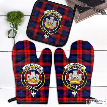 McLaughlin Tartan Combo Oven Mitt & Pot-Holder with Family Crest