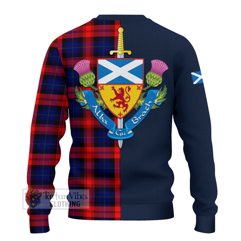 Tartan Vibes Clothing McLaughlin Tartan Knitted Sweater with Scottish Lion Royal Arm Half Style