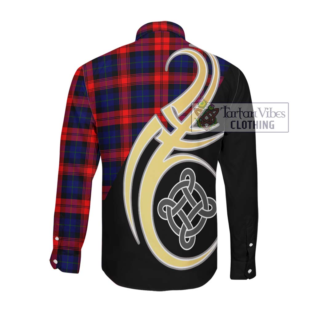 McLaughlin Tartan Long Sleeve Button Shirt with Family Crest and Celtic Symbol Style Men's Shirt - Tartan Vibes Clothing