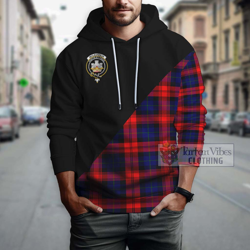 McLaughlin Tartan Hoodie with Family Crest and Military Logo Style - Tartan Vibes Clothing