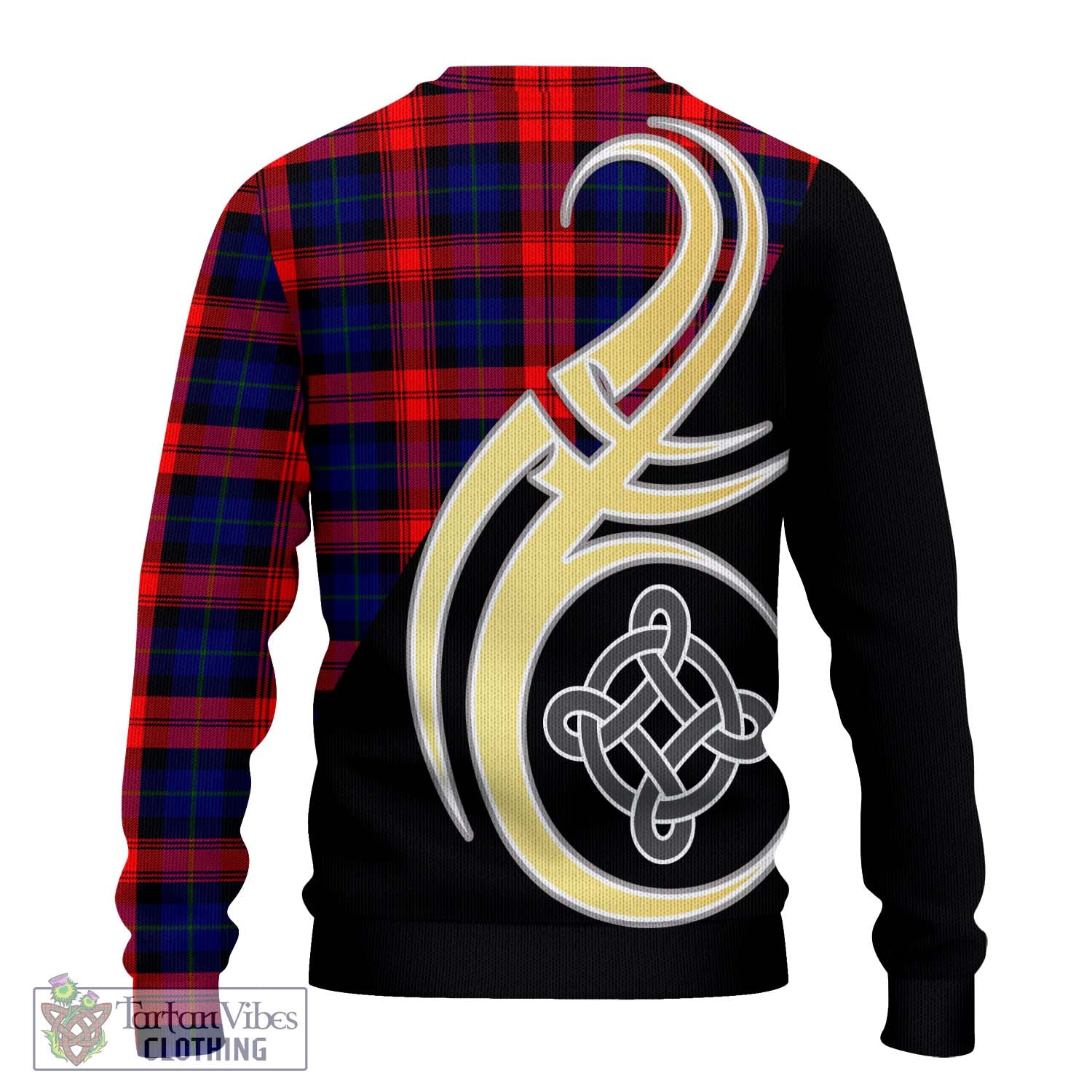 McLaughlin Tartan Knitted Sweater with Family Crest and Celtic Symbol Style - Tartan Vibes Clothing