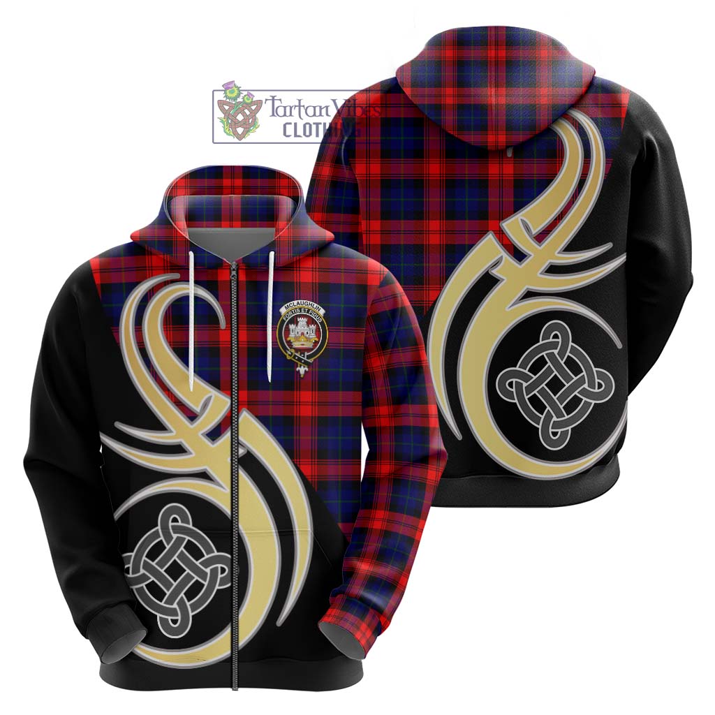 McLaughlin Tartan Hoodie with Family Crest and Celtic Symbol Style - Tartan Vibes Clothing