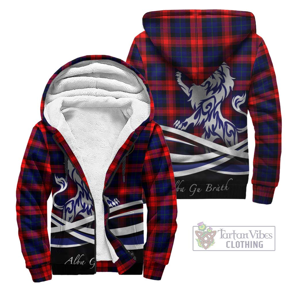 McLaughlin Tartan Sherpa Hoodie with Alba Gu Brath Regal Lion Emblem Unisex - Tartanvibesclothing Shop