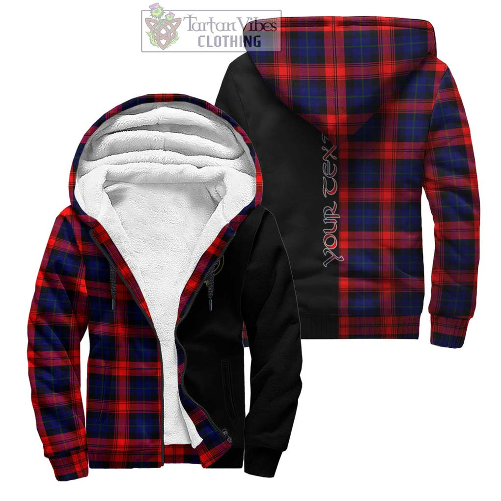 McLaughlin Tartan Sherpa Hoodie with Family Crest and Half Of Me Style Unisex - Tartanvibesclothing Shop