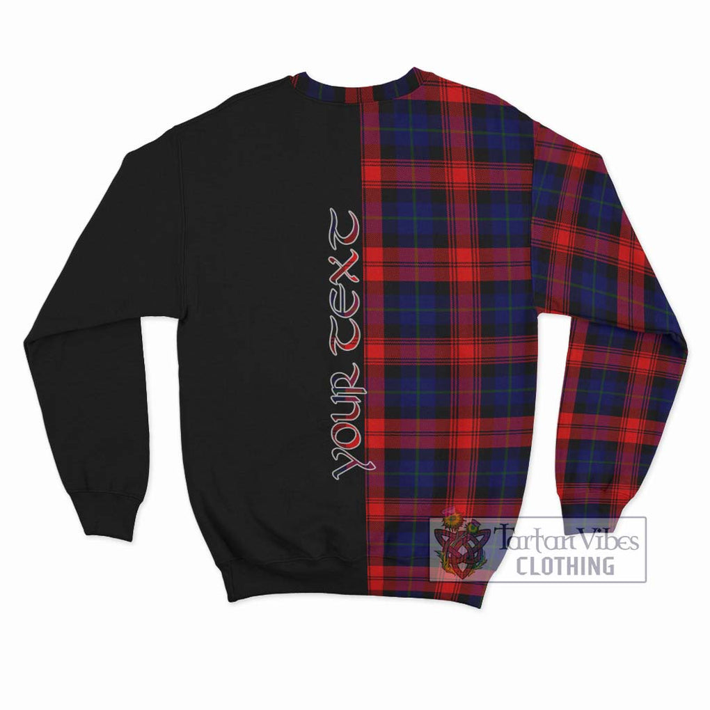 McLaughlin Tartan Sweatshirt with Family Crest and Half Of Me Style - Tartanvibesclothing Shop
