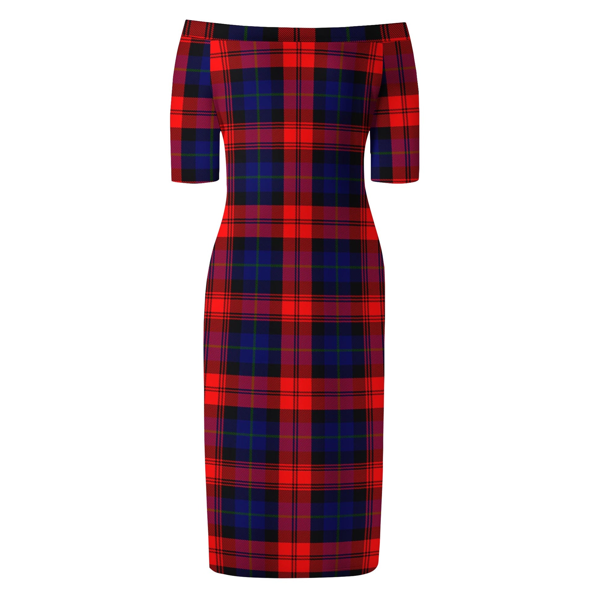 McLaughlin Tartan Off Shoulder Lady Dress - Tartanvibesclothing