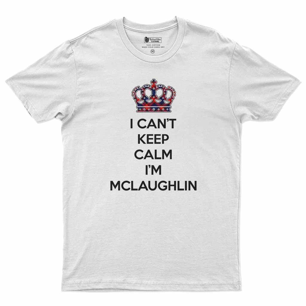 McLaughlin Can't Keep Calm Men's T-Shirt White - Tartan Vibes Clothing