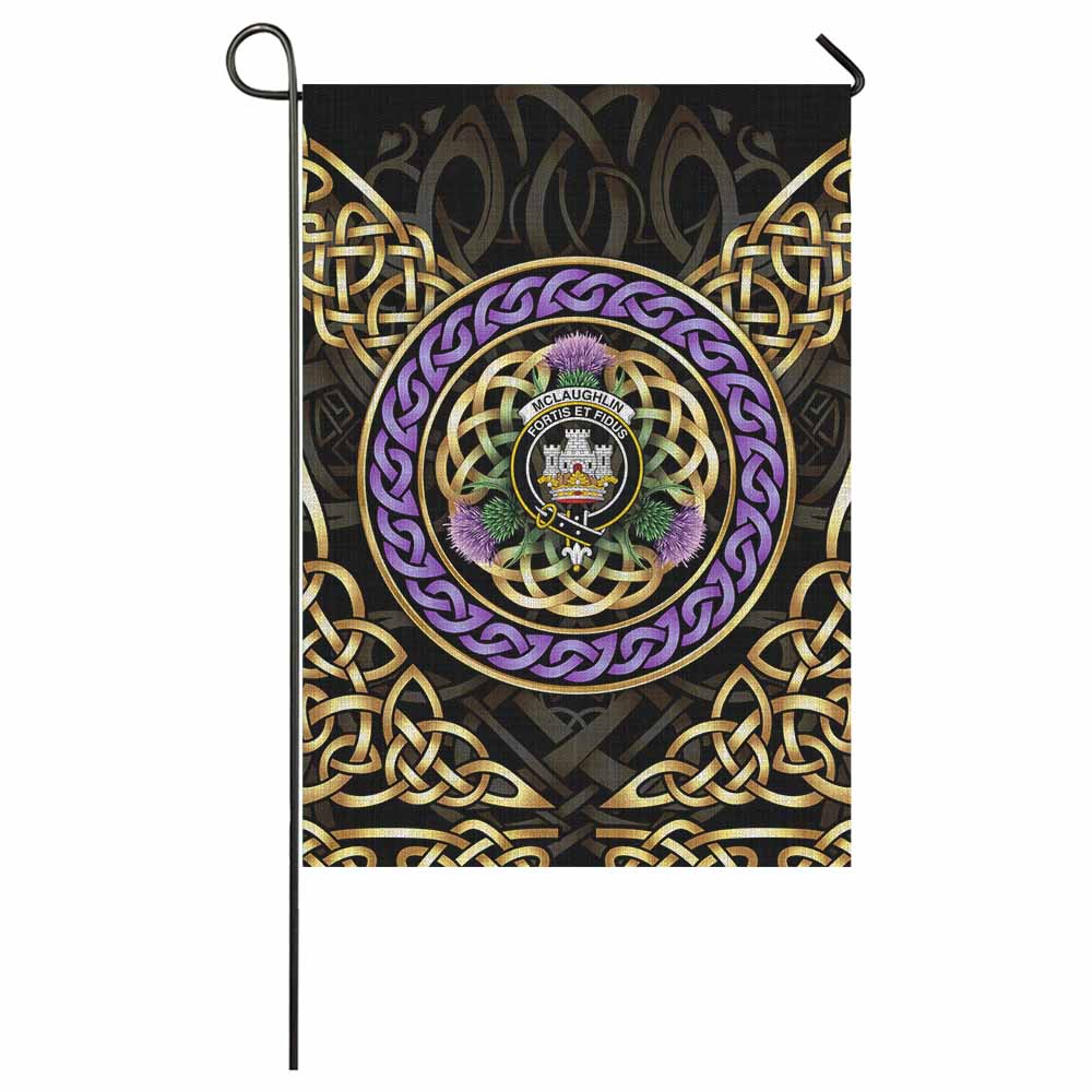 McLaughlin Clan Crest Garden Flag Celtic Scottish Thistle