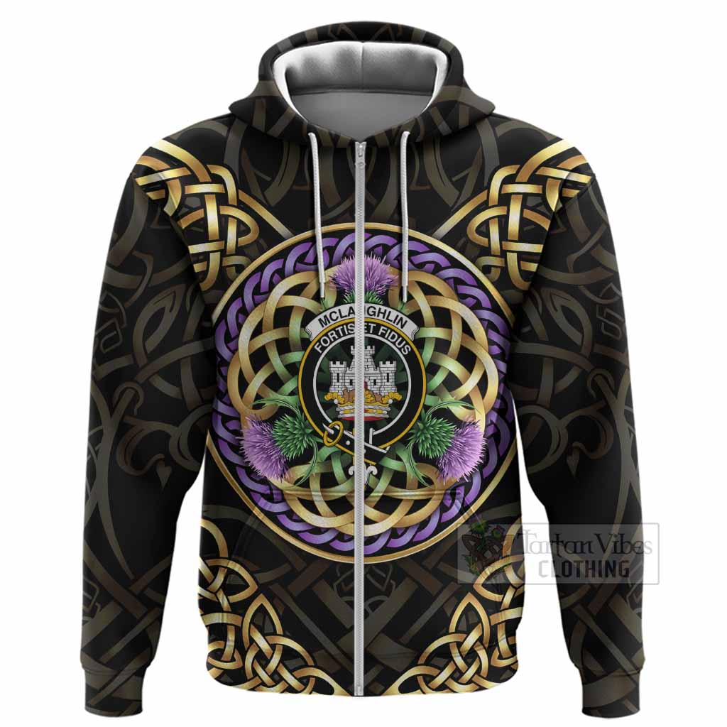 McLaughlin Clan Crest Hoodie Celtic Scottish Thistle