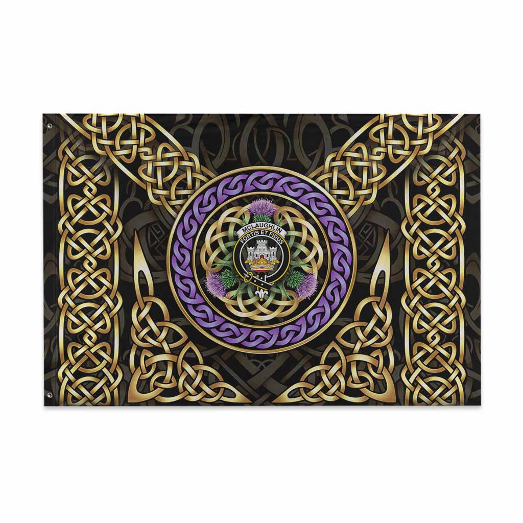 McLaughlin Clan Crest House Flag Celtic Scottish Thistle 48*72 inch (120*180 cm) - Tartan Vibes Clothing