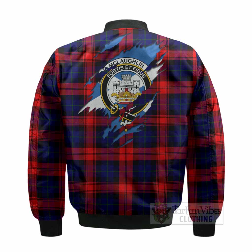 McLaughlin Clan Crest In Me Tartan Bomber Jacket Scotland Flag Style