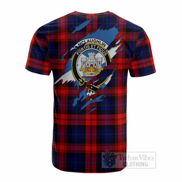 McLaughlin Clan Crest In Me Tartan Cotton T-shirt Scotland Flag Style