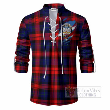McLaughlin Clan Crest In Me Tartan Ghillie Shirt Scotland Flag Style