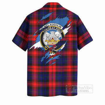 McLaughlin Clan Crest In Me Tartan Hawaiian Shirt Scotland Flag Style